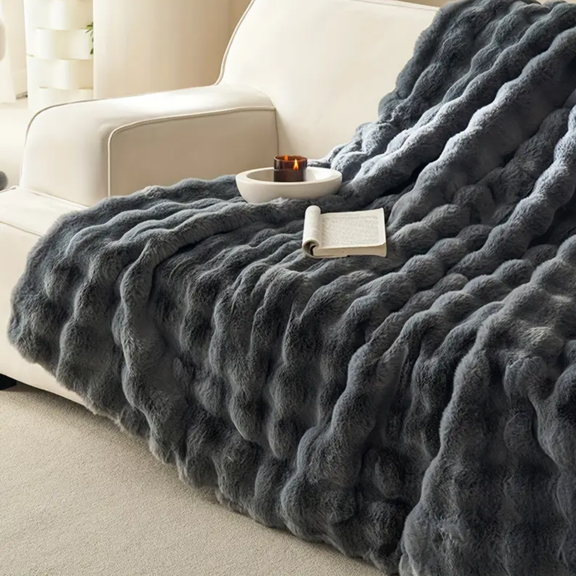 Fluffy Rabbit Throw Blanket