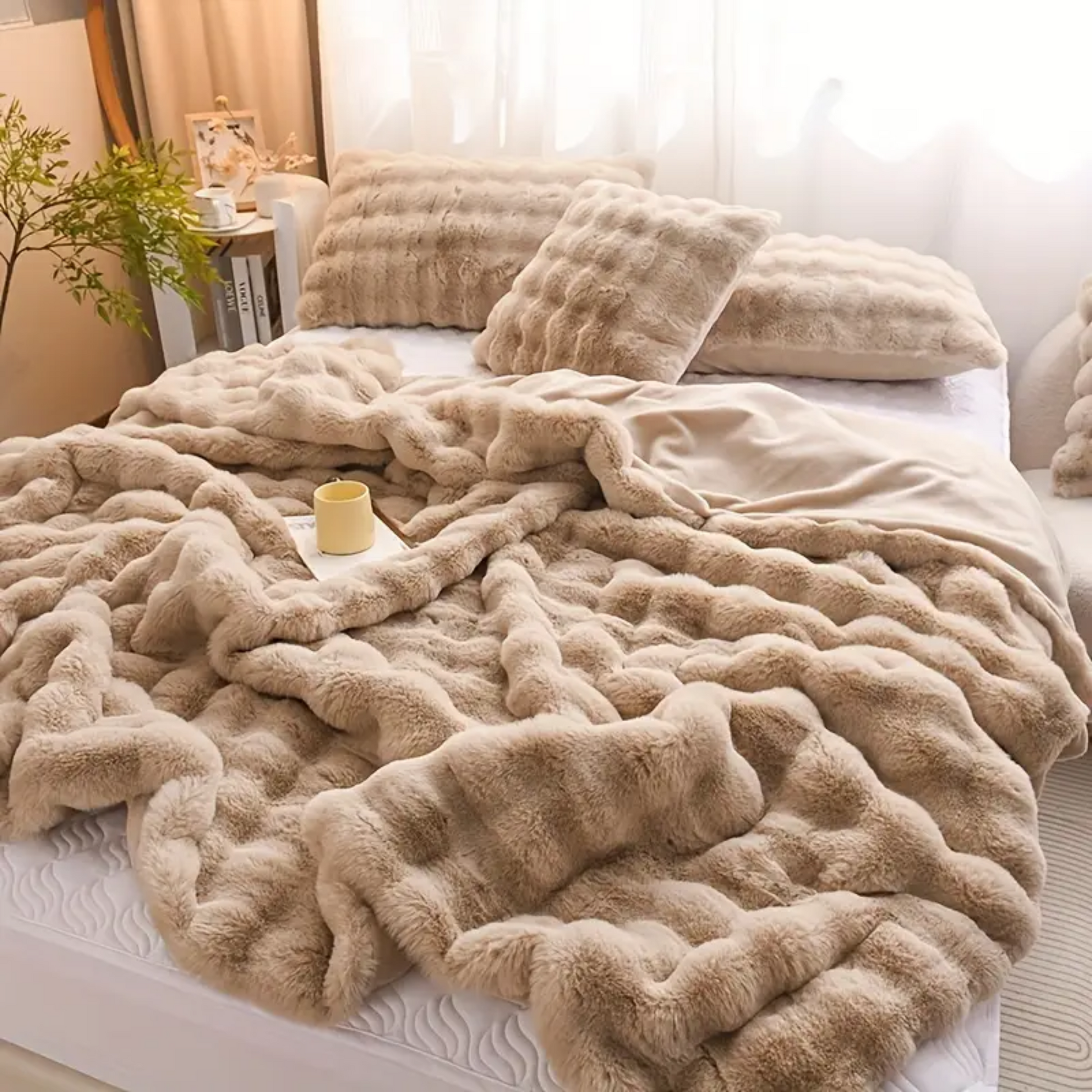 Fluffy Rabbit Throw Blanket