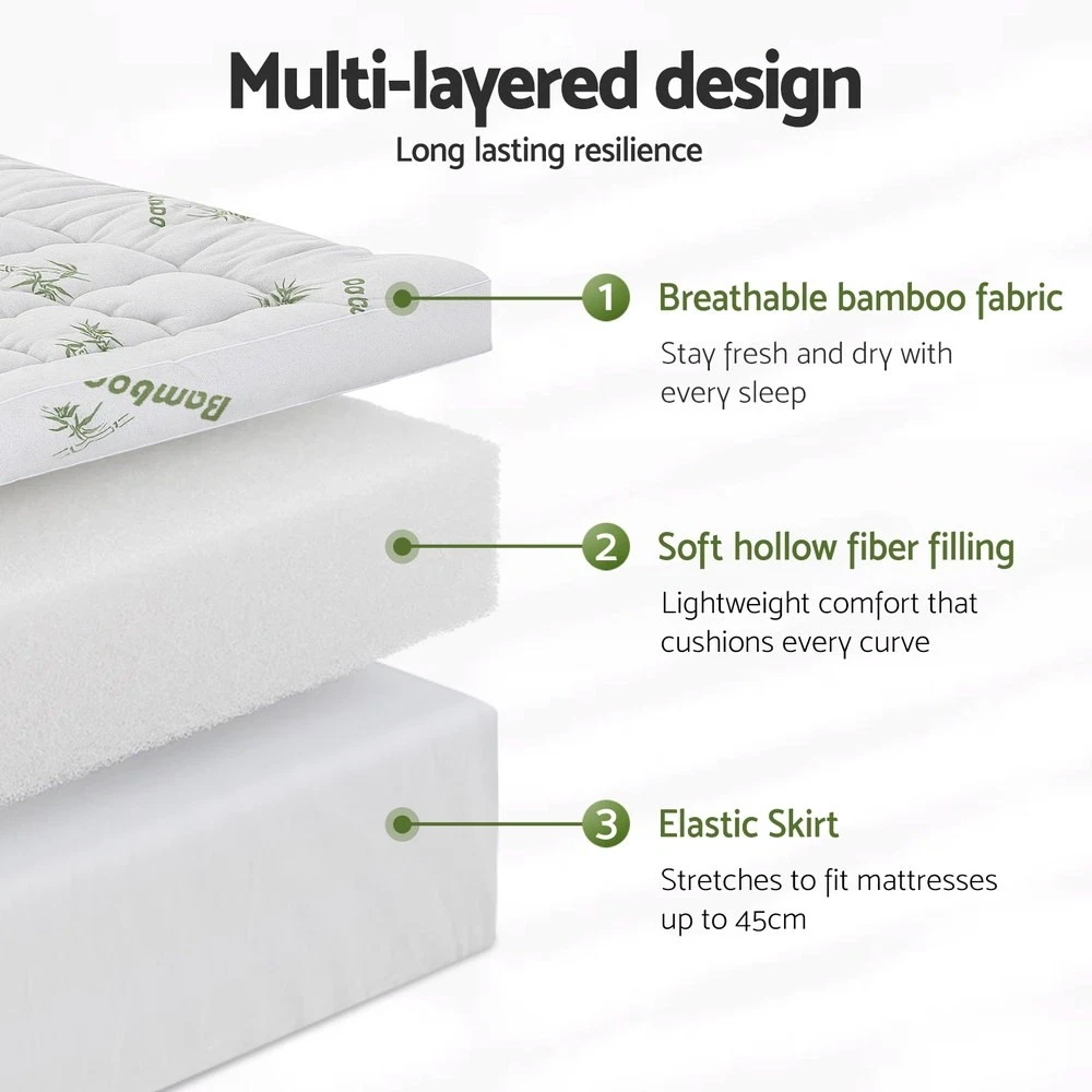 Calmora™ Bamboo Mattress Topper