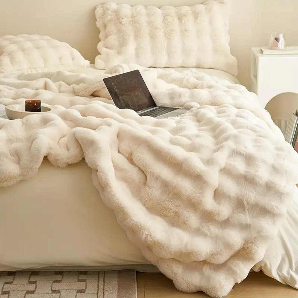 Fluffy Rabbit Throw Blanket
