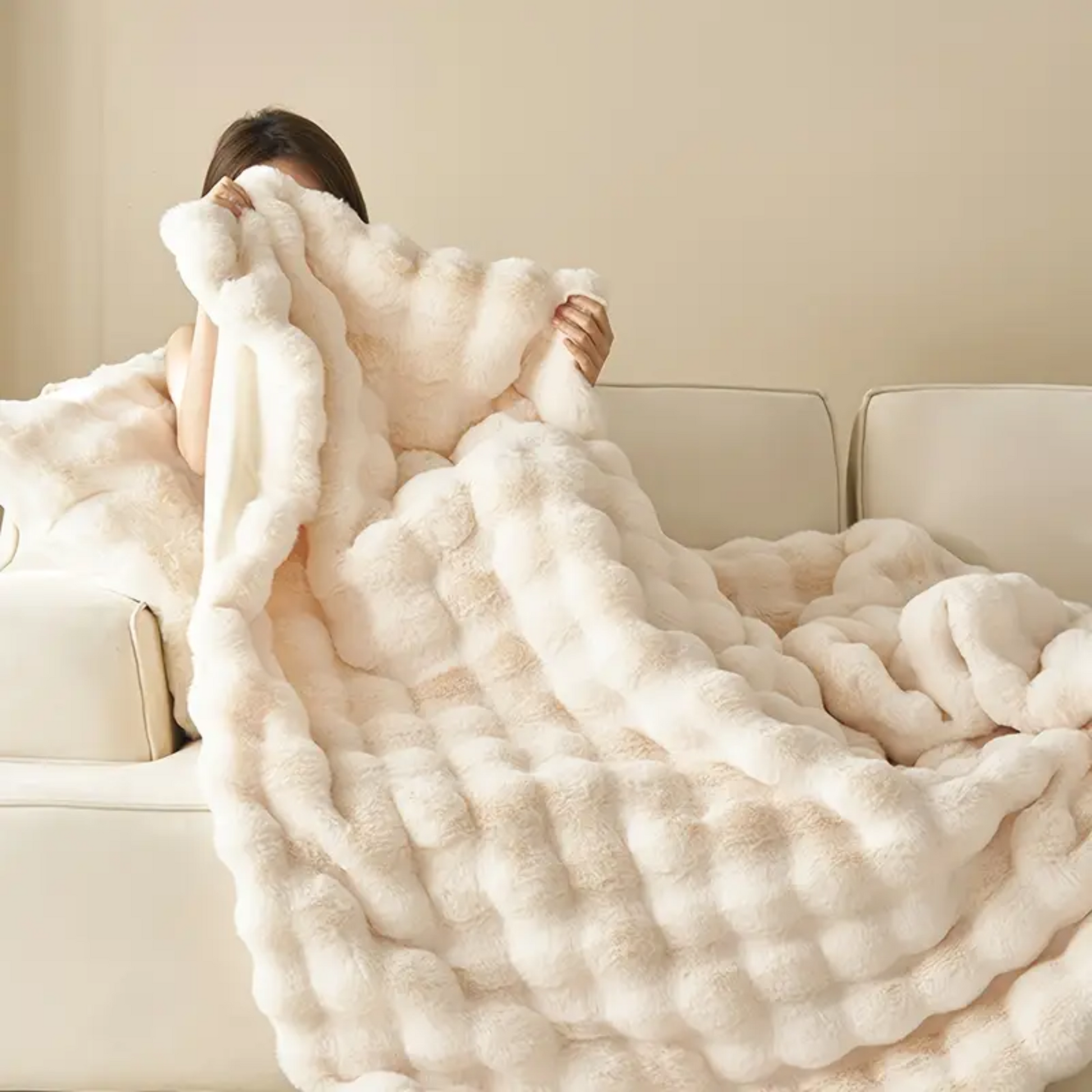 Fluffy Rabbit Throw Blanket